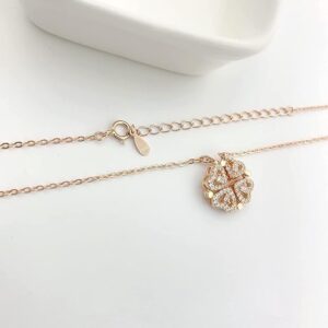 Heart Necklace 4 Heart Magnetic Rose Gold Necklace Pendant Heart Toggle Necklace