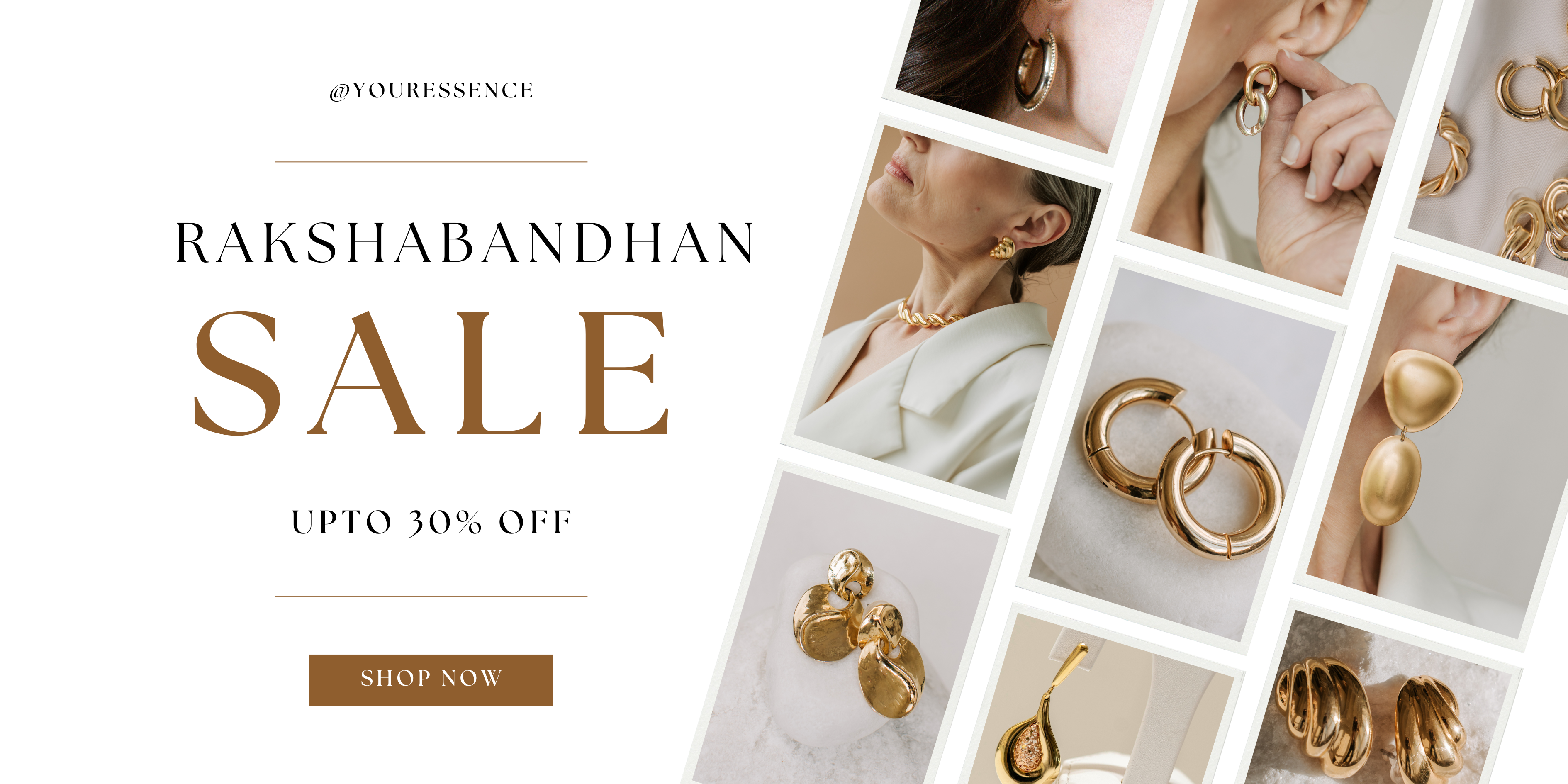 Beige Minimalist Mother's Day Sale Promotional Banner