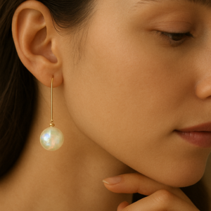 Golden Pearl Drop Earrings
